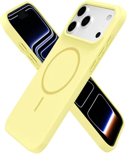 Miniatura 263 de oakxco Funda de silicona Mag Safe para iPhone 17 Pro Max, funda magnética delgada y fina compatible con carga inalámbrica MagSafe, bonita funda Negro