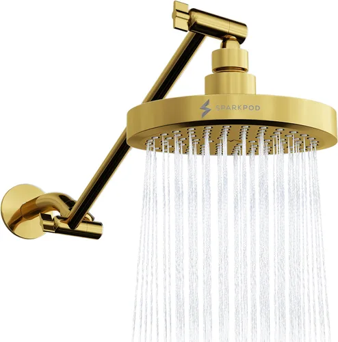 Miniatura 19 de SparkPod Cabezal de Ducha de Lluvia Redondo con Brazo de Extensión - Cabezal de Ducha de Altura Ajustable con Rendimiento de Alta Presión