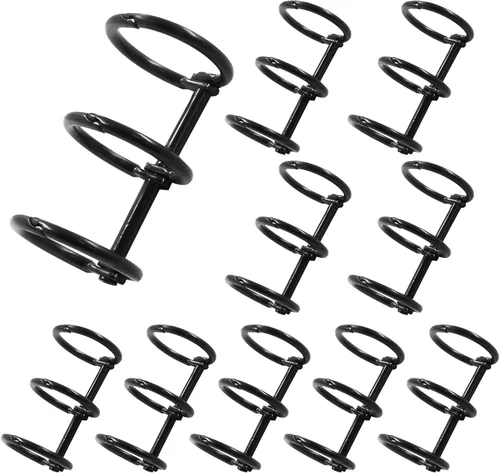 Bonsicoky 10 piezas de 3 anillas de metal para hojas sueltas con bisagras de cierre, con diámetro interior de 20 mm, anillas para libros para diario