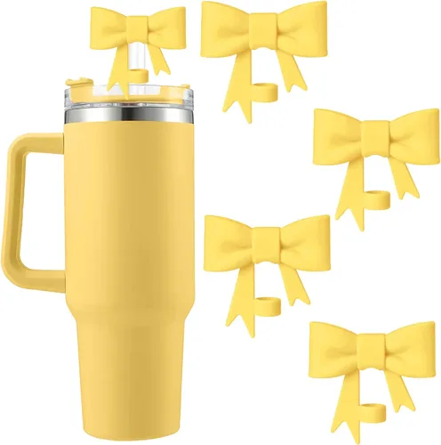 Miniatura 22 de 6 piezas de cubiertas de pajita de silicona para vasos Stanley de 40/30 oz 10 mm (0.4 pulg) cubiertas de pajita a prueba de polvo con diseño
