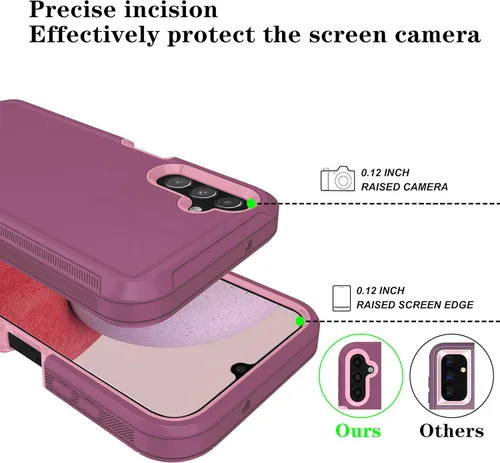 Miniatura 3 de ONOLA Funda compatible con Samsung Galaxy A14 5G con protector de pantalla HD, resistente a los golpes y a las caídas de servicio pesado, funda de 3