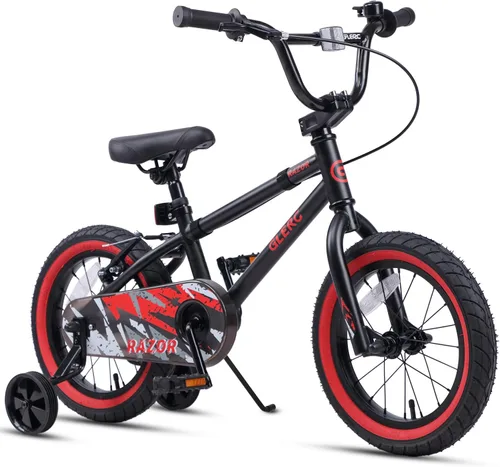 Miniatura 17 de Glerc Bicicleta para niños de 1 a 8 años, bicicleta para niños de 12 a 16 pulgadas, estilo BMX, con ruedas de entrenamiento, bicicleta para niños