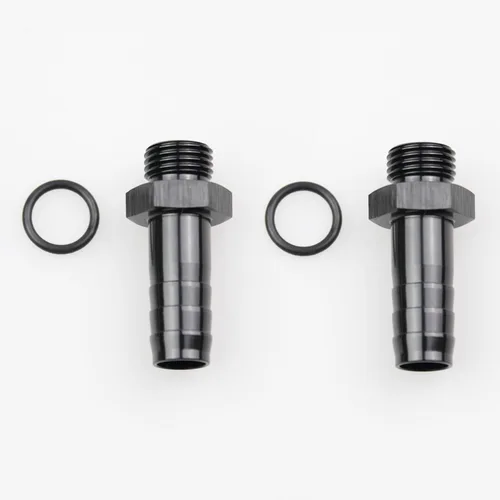 Miniatura 13 de Aluminio -4 AN ORB macho a 1/4 "(6.35mm) Barb Push On Manguera Adaptador Negro