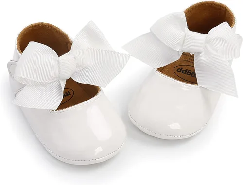 Miniatura 6 de Baby Girls Mary Jane Flats Shoes Moccasins Rubber Non-Slip Soft Sole Toddler Princess Dress Shoes