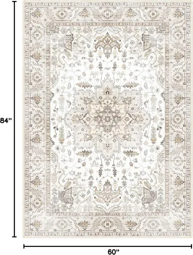 Miniatura 3 de Tapetes de 5x7, lavables a máquina, para sala de estar, tapete antideslizante grande para dormitorio, cocina, entrada, baño, oficina