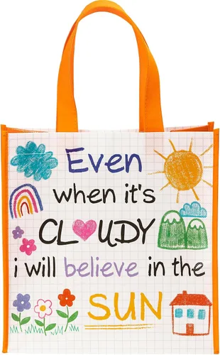 Loveinside Reusable Gift Bag, Medium Recycled Gift Bag for Girls, Birthday, Baby Shower, Party Favor, 10" x 5" x 13", 1 Pcs Soleado
