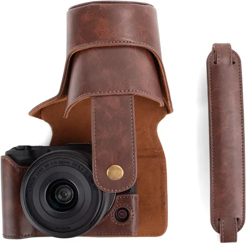 Miniatura 11 de MUZIRI KINOKOO Funda para cámara Canon EOS R50 V, cubierta protectora de cuero PU para cámara digital EOS R50 V/R50V con lente RF-S14-1.181 in