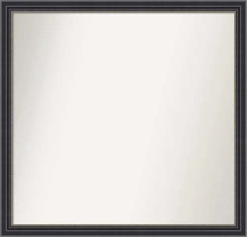 Miniatura 212 de Amanti Art Espejo de baño negro para sobre fregadero, 22 x 22 pulgadas, espejo de tocador cuadrado estrecho negro Avon, marco de madera casual