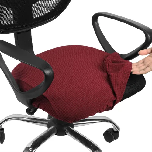 Miniatura 27 de Melaluxe Funda para silla de oficina de jacquard elástico, extraíble y lavable, funda de asiento giratoria para silla de escritorio, color negro