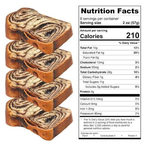 Miniatura 2 de Reisman's Bakery Pastel de chocolate Babka, postre fresco, pastel de chocolate sin nueces y sin lácteos, pan Babka certificado OU Kosher, 1 libra
