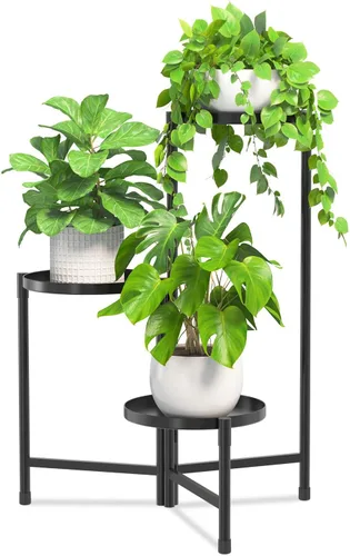 Miniatura 9 de iDavosic.ly Soporte grande para plantas de 6 niveles para interiores, 10 pulgadas de ancho de metal de esquina alta para múltiples plantas, estante