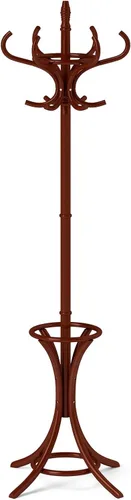 Miniatura 10 de GOFLAME Perchero independiente de 73 pulgadas, árbol de madera con 12 ganchos y soporte para paraguas, árbol de entrada, organizador para colgar