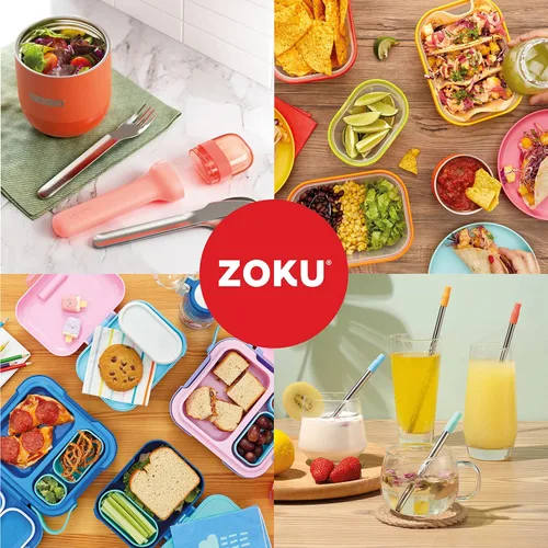 Miniatura 8 de ZOKU - Recipiente de almacenamiento de alimentos anidado con paquete congelador, a prueba de fugas con tapas herméticas, para sándwiches, almuerzos