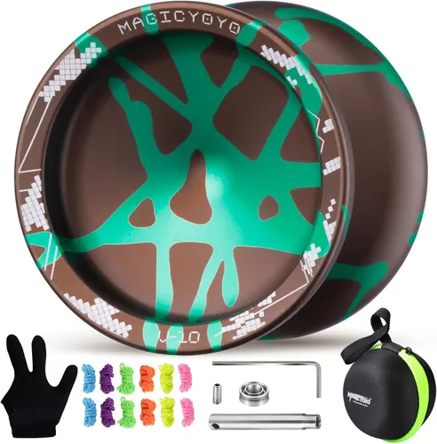 Miniatura 7 de MAGICYOYO V10 Yoyo de dedo giratorio profesional de metal Yoyo de doble propósito sensible y no sensible con estuche de almacenamiento + guante