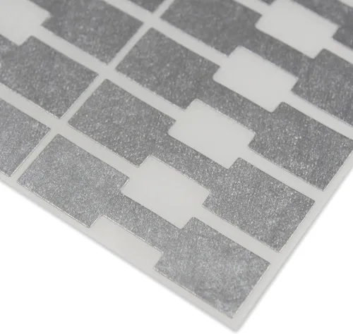 Miniatura 7 de Etiquetas de reparación de joyas, precio e identificación Rectángulo plateado 500pcs Tyvek autoadhesivo para anillos, pulseras, collares, colgantes