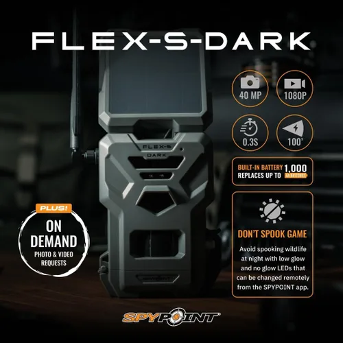 Miniatura 3 de SPYPOINT Flex-S-Dark Ultimate Pack con tarjeta SD + LIT-22 - Cámara solar de rastreo celular - Panel solar integrado, fotos de 40 MP, videos