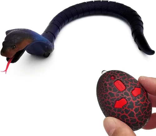 Miniatura 8 de Tipmant Juguete de animal a control remoto realista de serpiente a control remoto para gatear, eléctrico electrónico, funciona con pilas, honrado