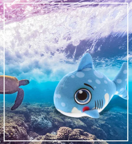 Miniatura 8 de DolliBu Juguete de peluche de tiburón azul, para niños y adultos, regalos de abrazo de tiburón, lindos animales de peluche para niños pequeños