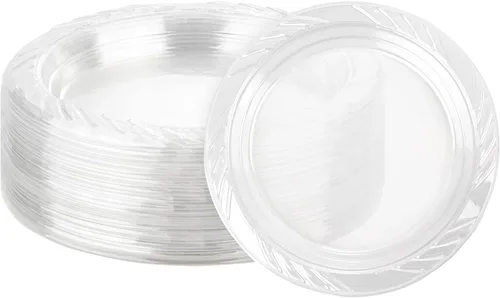 Miniatura 9 de Stock Your Home Platos de postre de plástico transparente de 6 pulgadas (paquete de 120) platos transparentes desechables flexibles para postres