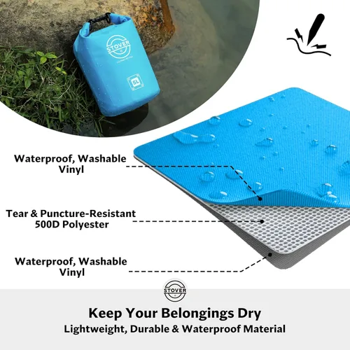 Miniatura 2 de STOVER 5/10/25/30/40/55L Waterproof Dry Bag- Roll-Top Backpack w/Phone Case- Kayaking, Hiking, Camping, Boating- Men/Women 5L azul