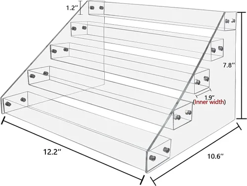 Miniatura 3 de VAEHOLD Estante de especias acrílico, organizador transparente de 5 niveles para gabinete, estante vertical para especias de cocina, estante