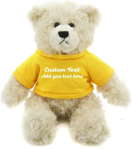 Miniatura 15 de Plushland Oso de peluche Brandon crema de 12 pulgadas, regalo personalizado para el día de la madre, San Valentín, graduación, cumpleaños
