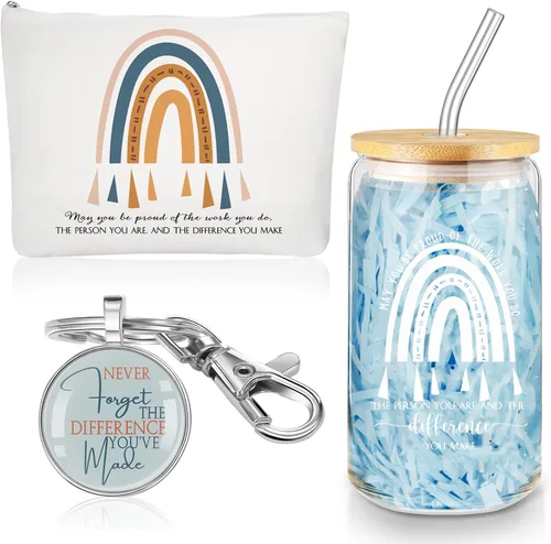 Miniatura 10 de Yaomiao 3 piezas de regalo de agradecimiento Cna para mujeres, graduación, agradecimiento, bolsa de cristal de 16 onzas, llavero para profesora