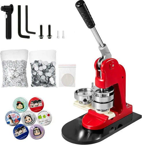 Miniatura 9 de VEVOR - Máquina para hacer botones, 32mm/1.25 pulgadas con 500 piezas de botones, kit de prensa de punzón con mango ergonómico en arco, máquina