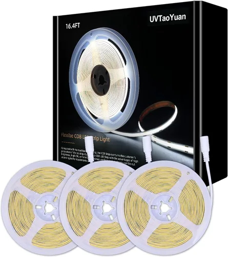 Miniatura 15 de Luces de tira LED 24V COB LED Blanco cálido 3000K Súper brillante tira LED 16.4 pies 5M sin puntos de alta densidad Corta y flexible para proyectos