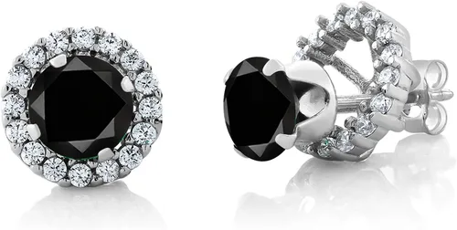 Miniatura 255 de Gem Stone King Aretes redondos de plata de ley 925 de 0.236 in con piedra natal extraíble para mujer