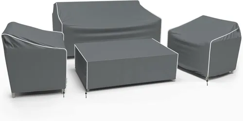 Miniatura 12 de Gasadar Funda Impermeable para Muebles de Exterior, Fundas de Juego de Muebles de Patio para Sofá Biplaza, Silla y Mesa de Centro, 600D Resistente