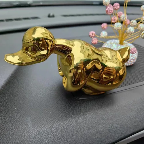 Adorno de Capó de Pato Enojado, Decoración de Capó de Coche de Metal Cromado 3D Galvanoplastia Color Negro/Plateado Pulido de Alto Brillo, Lindo