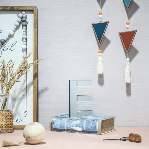Miniatura 6 de COLLECTIVE HOME - Letra decorativa de madera y vidrio espejado de 7 pulgadas de alto, decoración de pared para el hogar, el dormitorio y la oficina.