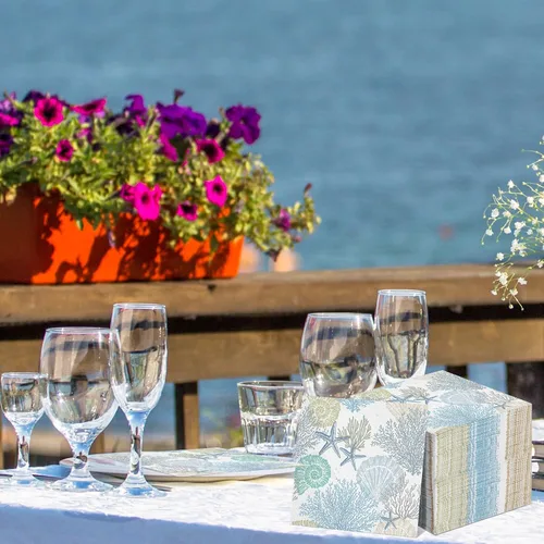 Miniatura 5 de Funrous 200 servilletas de papel costeras de 3 capas de servilletas de playa oceánica, conchas marinas, coral, toallas de papel náuticas