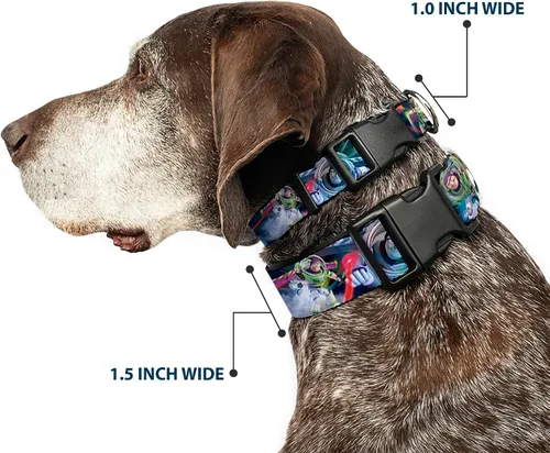 Miniatura 2 de Buckle-Down Buzz Lightyear Action - Collar de clip de plástico apilado, 1 pulgada de ancho, se adapta a cuello de 9 a 15 pulgadas, pequeño