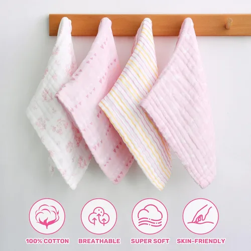 Miniatura 7 de Viviland Paños de muselina para bebé, paños superabsorbentes para bebé niña y niño, 10 x 20 pulgadas, toallas de baño de 6 capas para bebé, flores