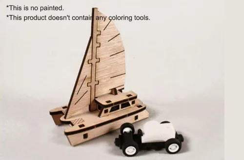 Miniatura 3 de Kit de modelo de madera de escritorio Run! Velero Catamarán / YG861-24