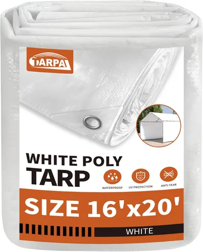 Miniatura 67 de TARPAL Lona azul de 4 x 12 pies, lonas de resistencia media de 8 mil impermeables, resistentes a desgarros con ojales de metal, adecuadas
