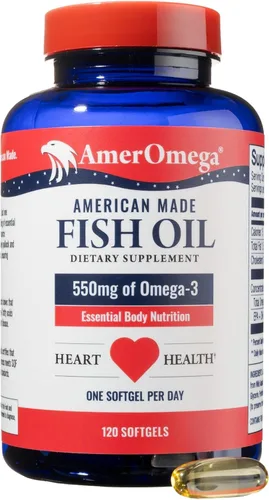 Miniatura 7 de AmerOmega Triglicérido 550 mg Omega-3 Aceite de pescado para apoyo a la salud cardíaca – Abadejo de lucillo de Alaska capturado en la naturaleza