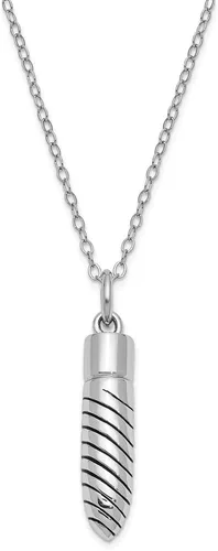 Sonia Jewels Plata de ley 925 vintage con forro envejecido para cenizas de bala de 18 pulgadas. Collar con dije de cadena de 18 pulgadas, Metal