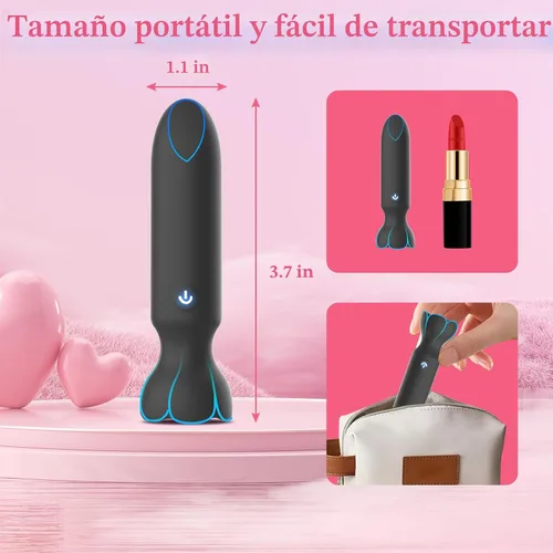 Miniatura 6 de Mini vibrador bala juguetes sexuales para adultos - Juguetes sexuales femeninos controlados por aplicación con 9 modos de vibración, lápiz labial