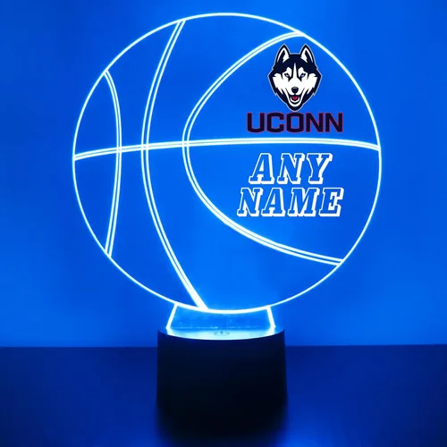 Miniatura 26 de Lámpara de luz nocturna personalizada de la Universidad de Missouri (Mizzou) Tigers con bola de baloncesto y logotipo, letrero LED con control