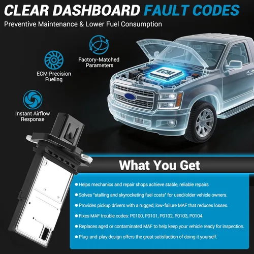 Miniatura 7 de Sensor de flujo de aire masivo 3L3A-12B579-BA, sensor MAF apto para Ford F150/F250/E150/E250/Crown