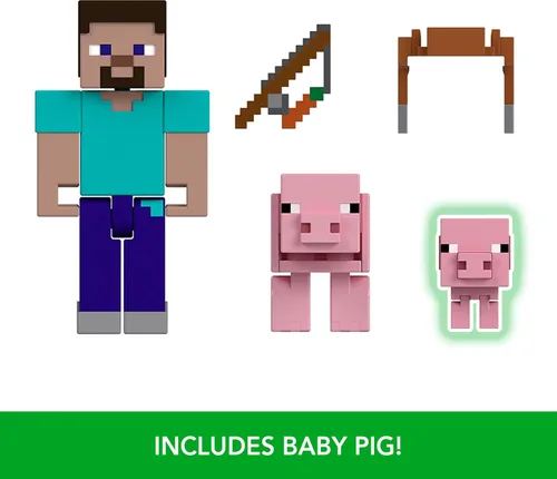 Miniatura 4 de Mattel Minecraft Toys, figura de acción de 3.25 pulgadas, paquete de 2, 2 figuras y 2 accesorios, regalos coleccionables para niños