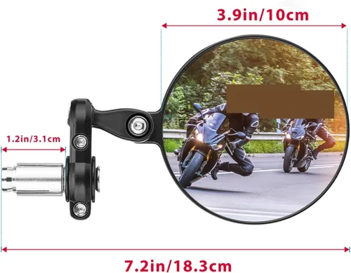 Miniatura 2 de Espejo de motocicleta compatible con MT07 MT09 R1 R3 compatible con Cafe Racer CB125R CBF125 Z900 Z750 Scooter Espejo de bicicleta