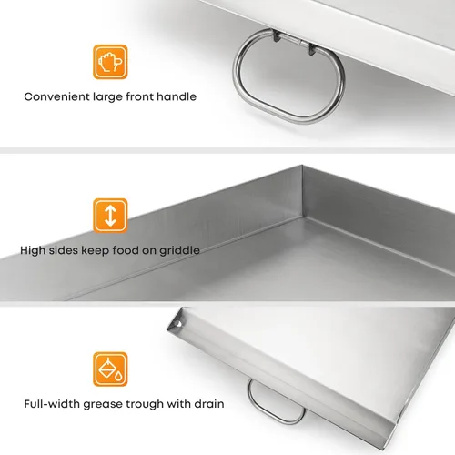 Miniatura 4 de Stanbroil Plancha para freír de 14 x 16 pulgadas, plancha de acero inoxidable de 1 quemador para Camp Chef Pro 60x, Expedition 2X, Pioneer 14