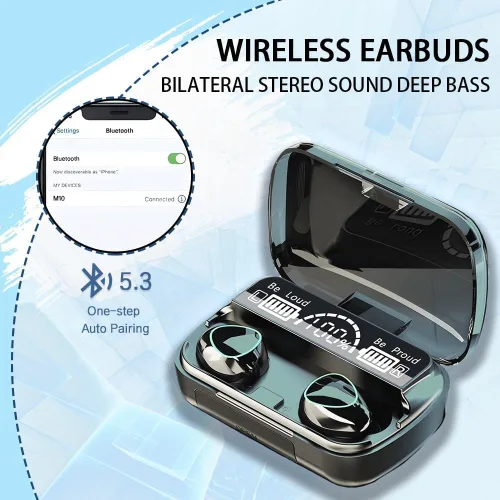 Miniatura 2 de MWRPCRDN - Auriculares inalámbricos, Bluetooth 5.3, pantalla LED de potencia, auriculares estéreo de 30 horas de reproducción, con comodidad