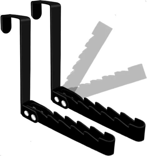 Peasulin Paquete de 2 ganchos para colgar sobre la puerta, resistentes y plegables para colgar sobre la puerta, para ropa, abrigos y toallas, Negro