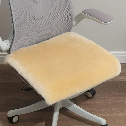 Miniatura 23 de LLB Fundas de Piel de Oveja para Silla Cojines de Silla de Oficina Almohadillas de Silla de Comedor Cojín de Asiento de Silla de Escritorio