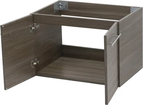 Miniatura 4 de Juego de lavabo flotante para montaje en pared, color gris topo, encimera de fregadero integrada blanca, 23.25 pulgadas